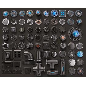 Sci Fi Kitbash 3D model